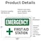 Signmission First Aid Station, 10 in W x Rectangle, Vinyl Decal OS-2PACK-EM-D-710-L-10328 - alternate 6